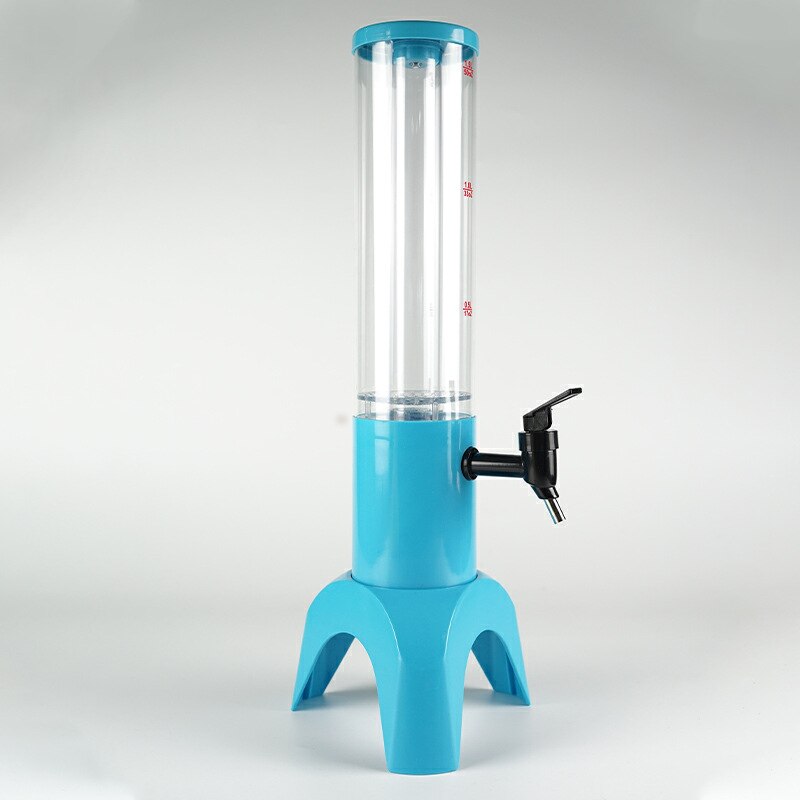 Luminous Beer Barrel Bar Nightclub Ktv1.5L Columnar Wine Tower with Valve Wine Dispenser Plastic Party Party Wine Set: blue
