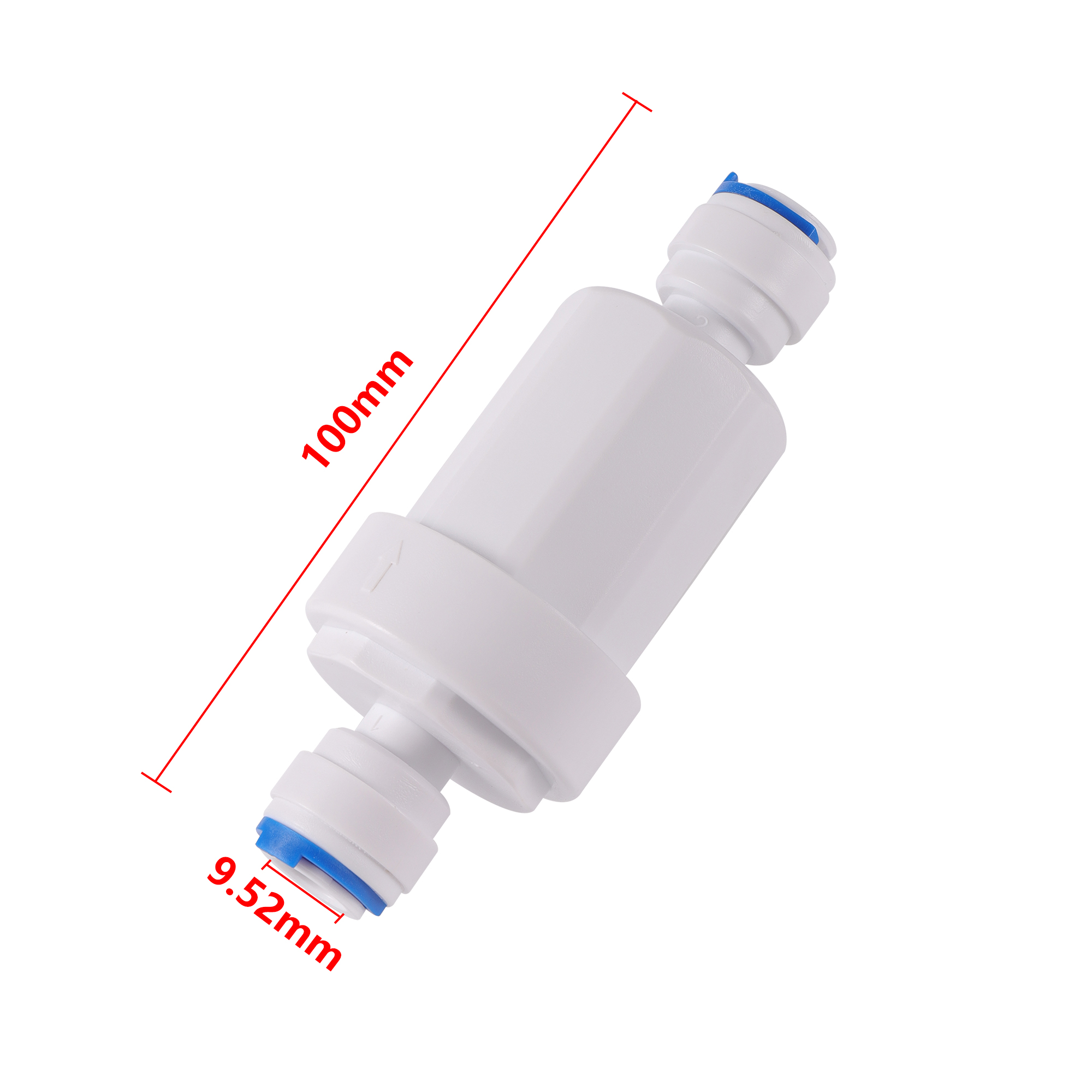 Microfiltro de agua para jardín de 1/4 ", malla de acero inoxidable, filtro de 40 micras, ajuste de deslizamiento rápido de 9,52mm, filtro de manguera de riego para jardín: Blanco