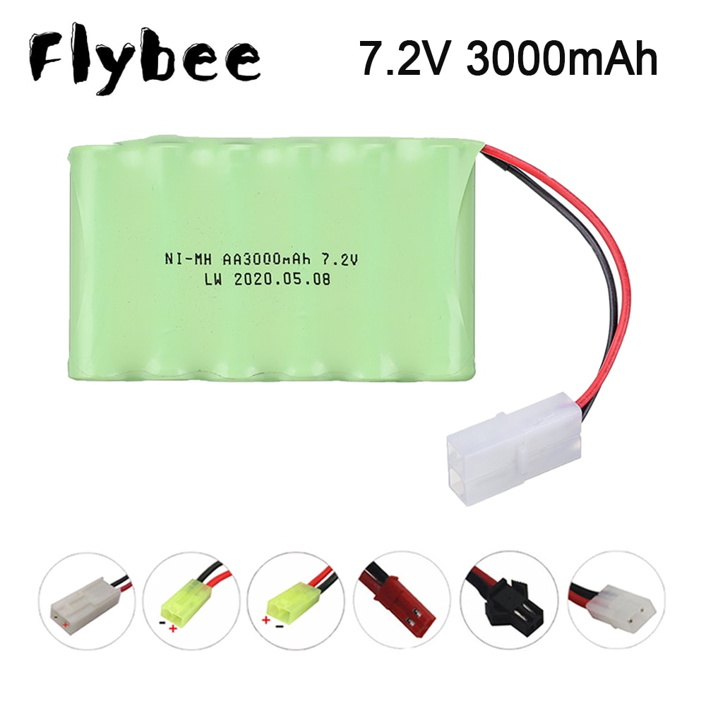 7.2v AA 3000mah 2800mah rechargeable battery for Remote control electric toy boat 7.2 v 2400 mah aa nimh battery 1Pcs
