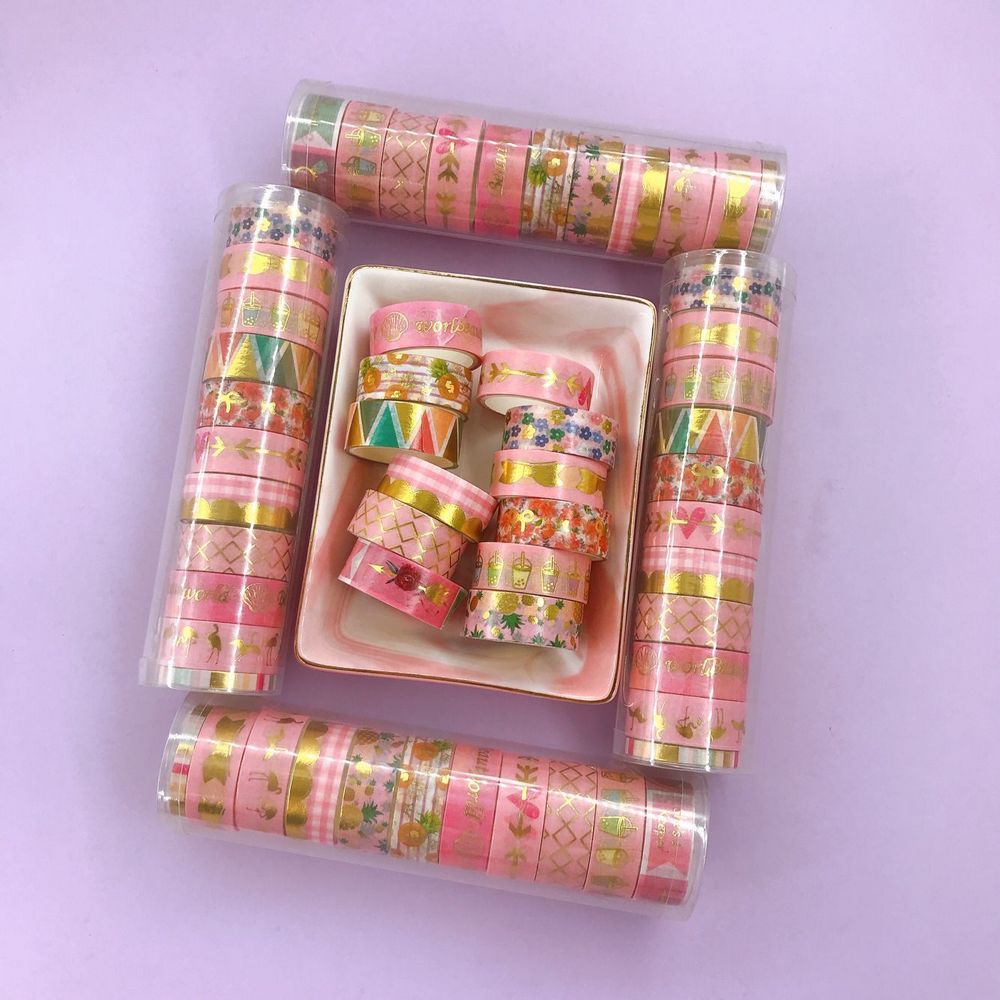 12 Uds cinta Washi de papel de de papel recortes cinta adhesiva papelería Deco cintas