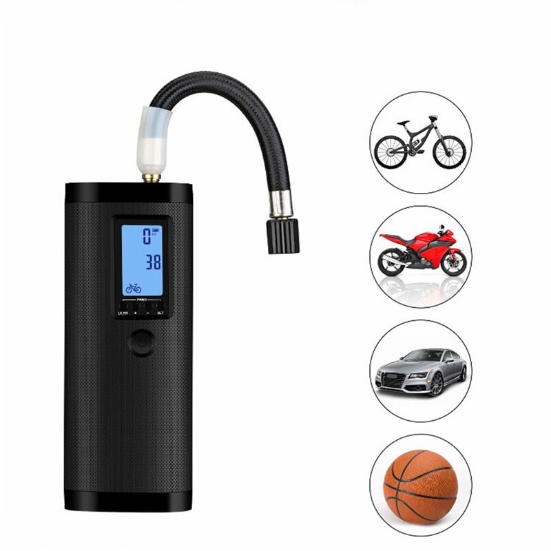 Bärbar cykel elektrisk luftpump 12v bil luftpump cykel moto luftkompressor laddningsbar däckpump bildäck uppblåsbar