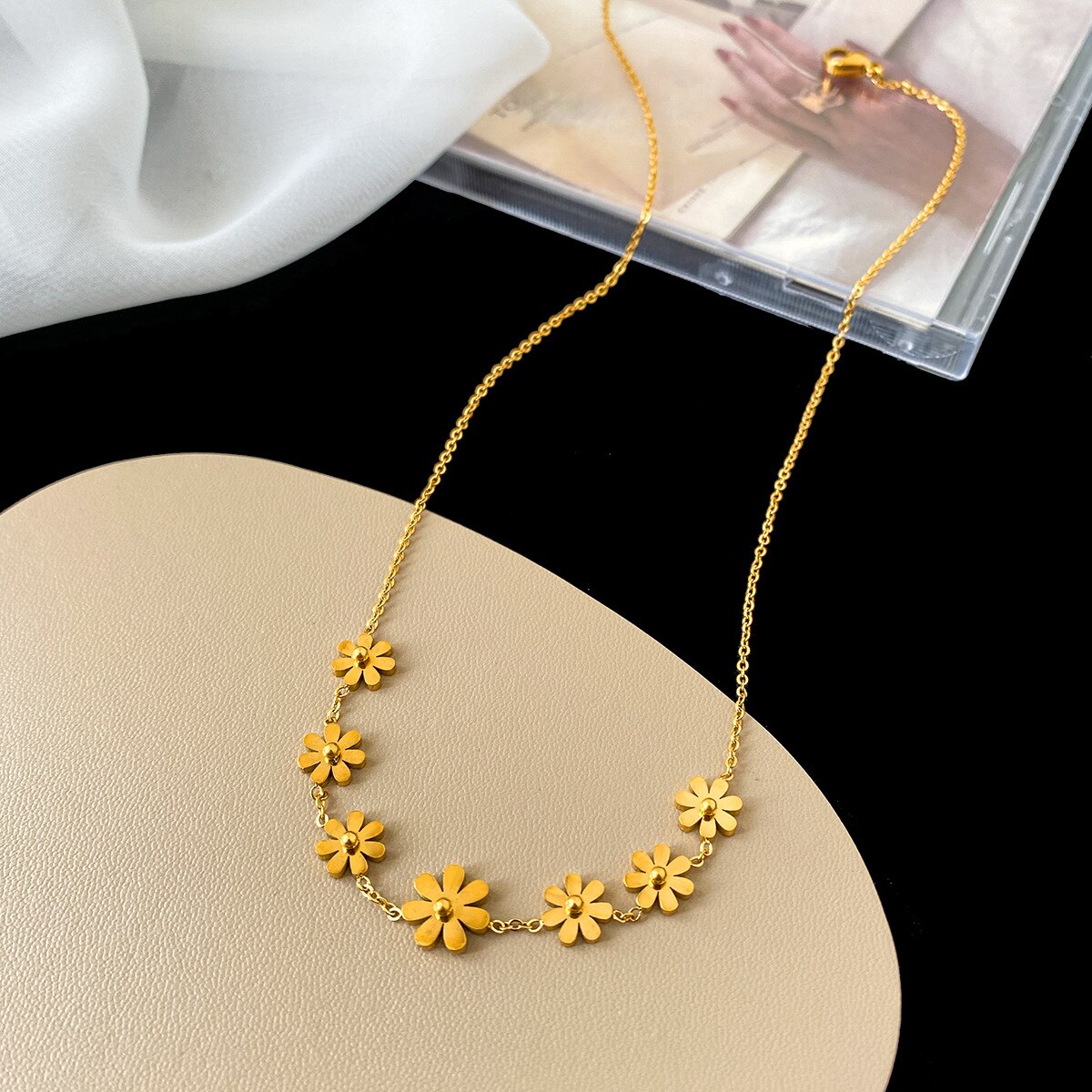 Mooie Rvs 7 Daisy Enkelband Topkwaliteit Enkelband Voor Vrouwen En Meisje Sieraden