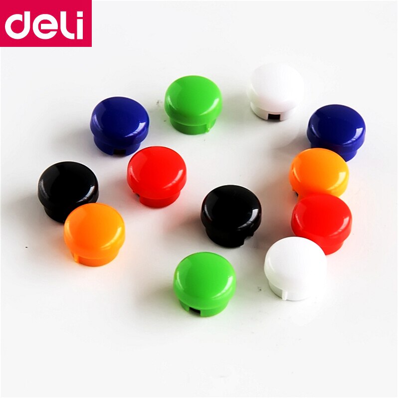 12 Uds./tarjeta Deli 7823 # uña magnética de color para pizarra blanca, absorbente de hierro, clavo para reunión en oficina, pizarra blanca, clavo de fijación magnética