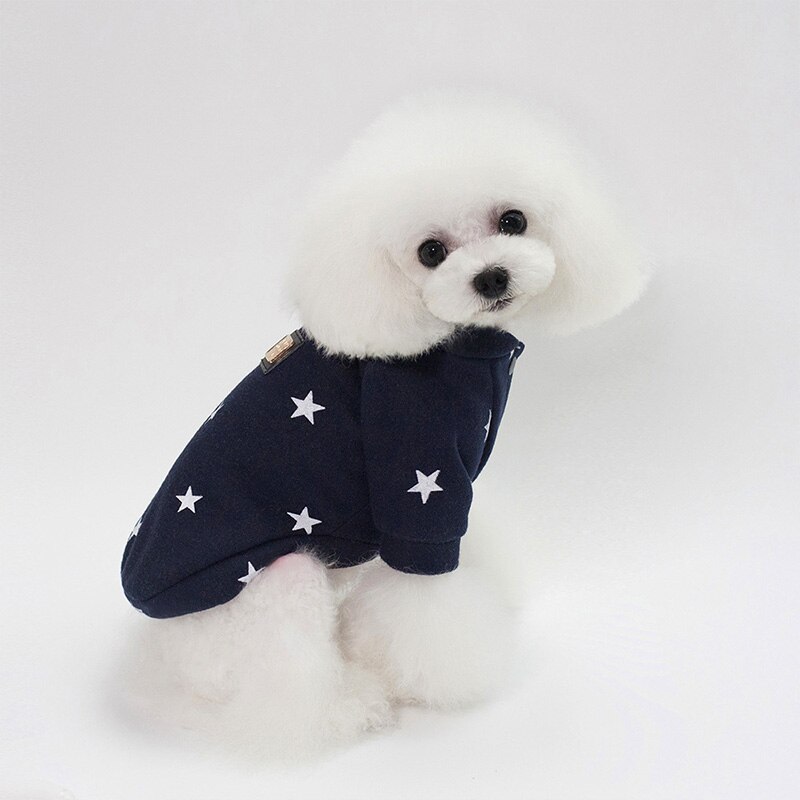 Kæledyr tøj bomuld vinter hund frakke kæledyr jakke hund tøj tøj hvalp hund frakke tøj stjerne hund tøj til små hunde: Hundepels sort / Xl