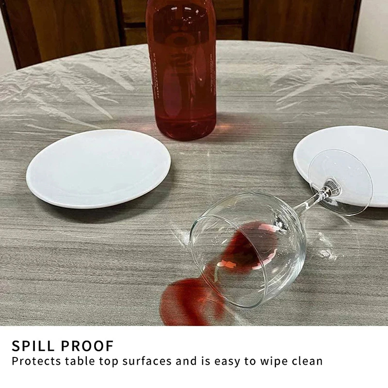 10 Stuks Gemonteerd Rond Tafelkleed Transparant Waterdicht Oliebestendig Tafelkleed Beschermdoek Eettafel Hoezen Thuis