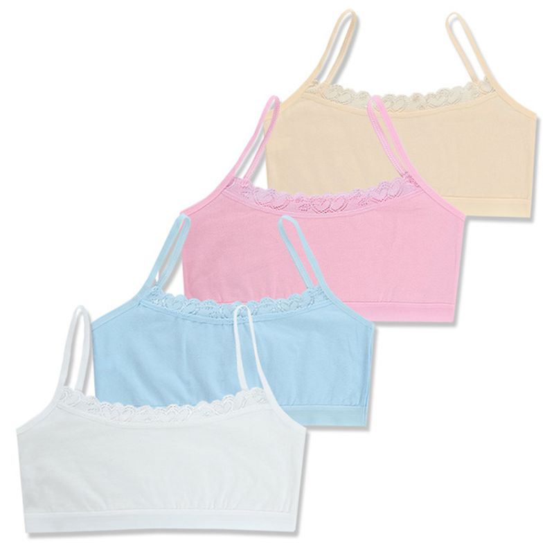 4 pz/lotto di Cotone Giovani Ragazze Reggiseno di Formazione Dei Bambini Bra E Pellicole Per Cofano Bambini Della Maglia Ragazzi Biancheria Intima: E