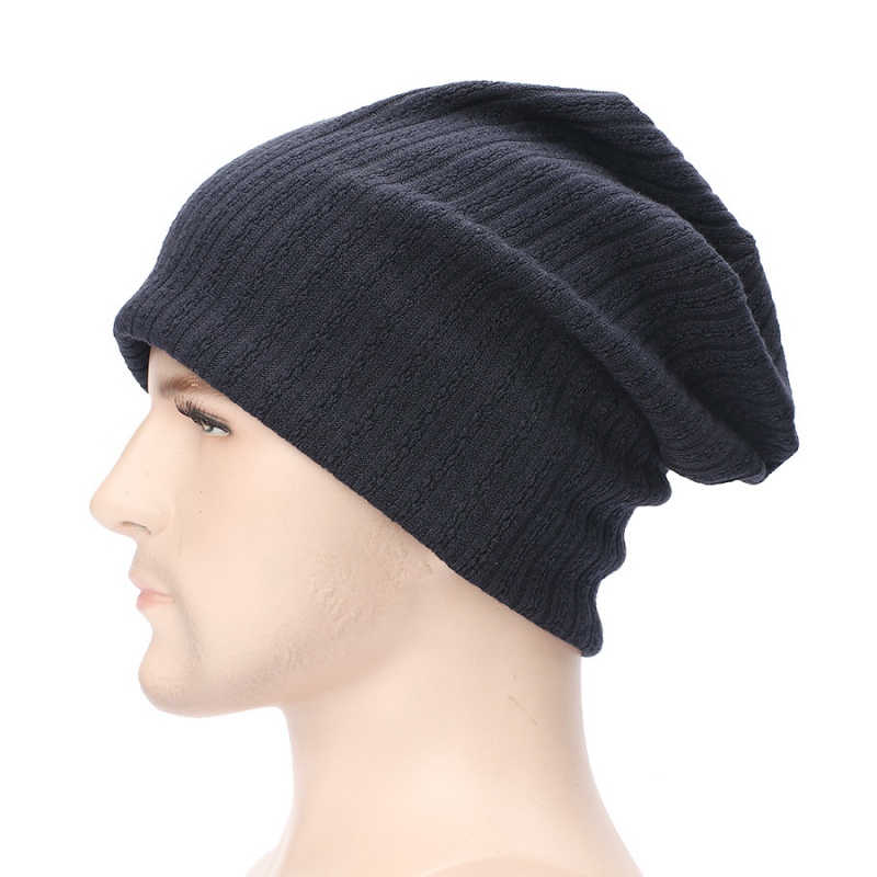Gorro de Crochet acanalado para hombre y mujer, gorro de gran tamaño, cálido, holgado, para invierno