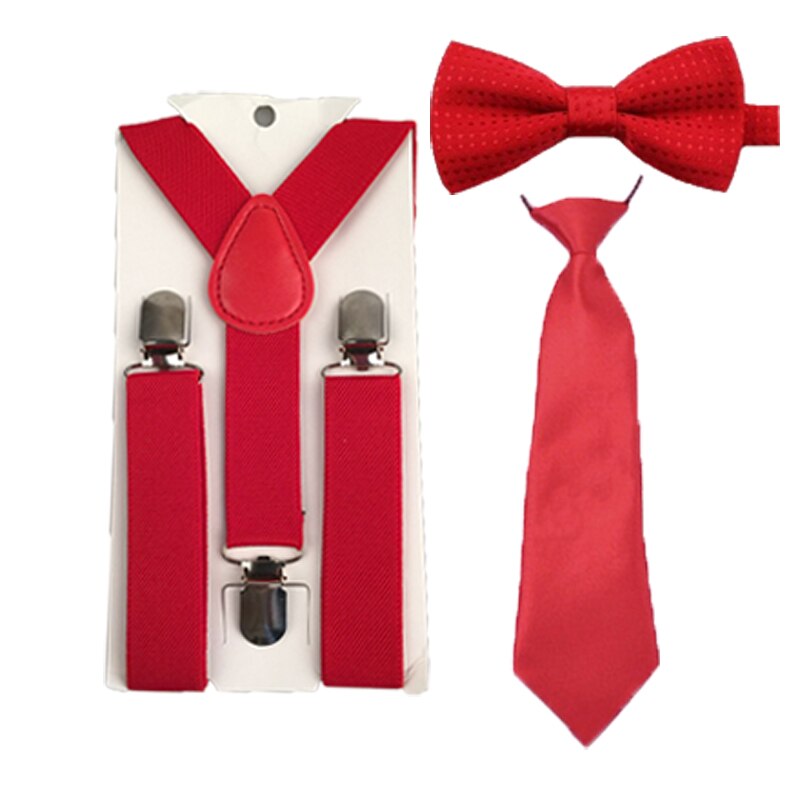 Tirantes Unisex de Niño Rojo a la + pajarita set de corbatas de boda 1-8 años HHtr0007a06
