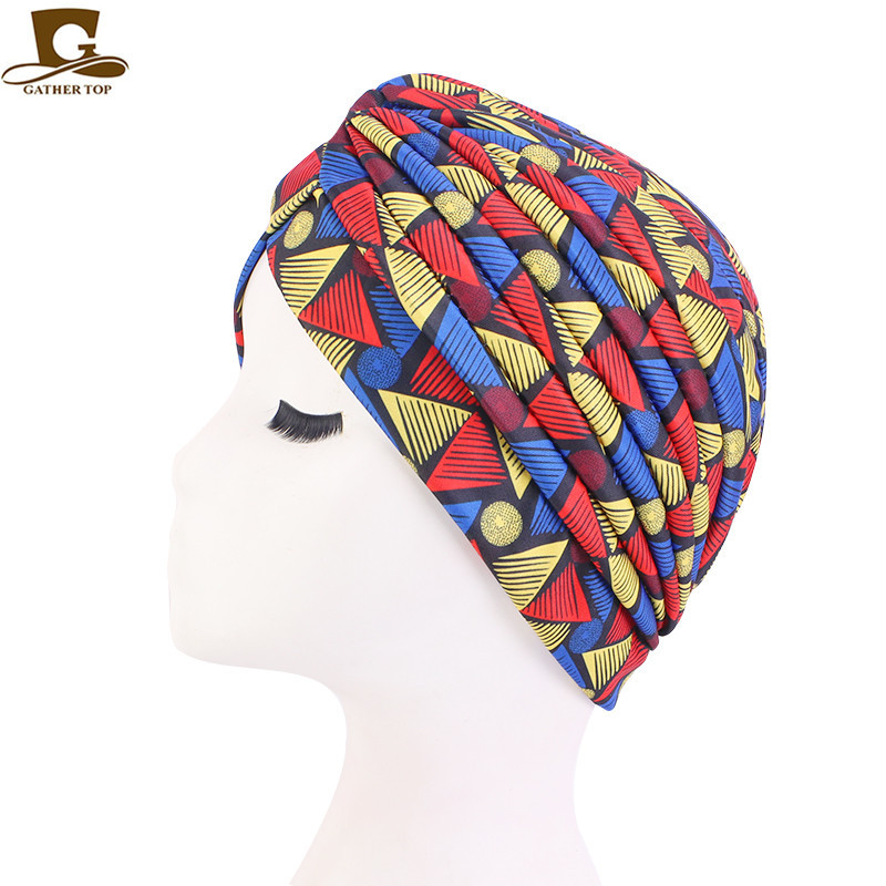 Kvinders print blomsterknude kræft flæse kemohue beanie tørklæde turban hoved wrap strikket hue hårtab tilbehør
