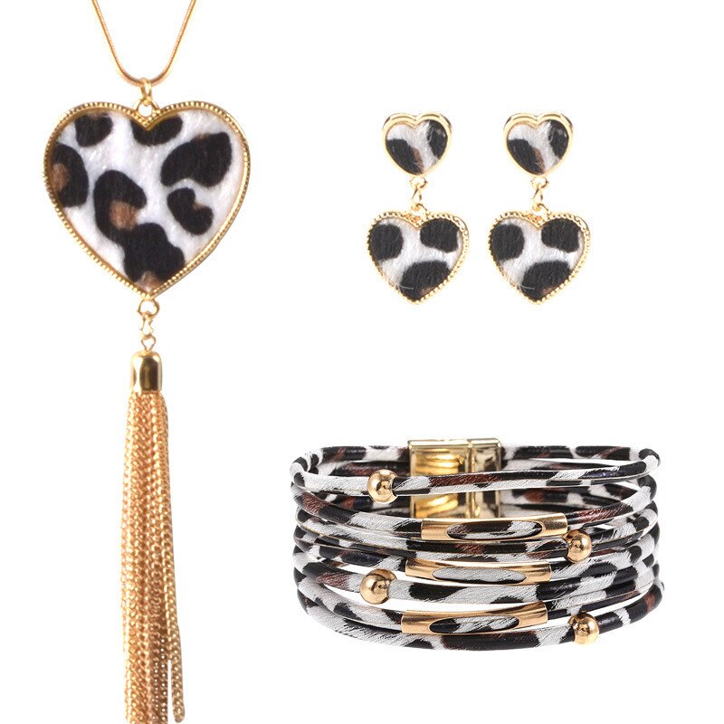 Bracelet multicouche magnétique en cuir pour dames, pendentif d'oreille, accessoires bijoux , 30 #3 pièces: B