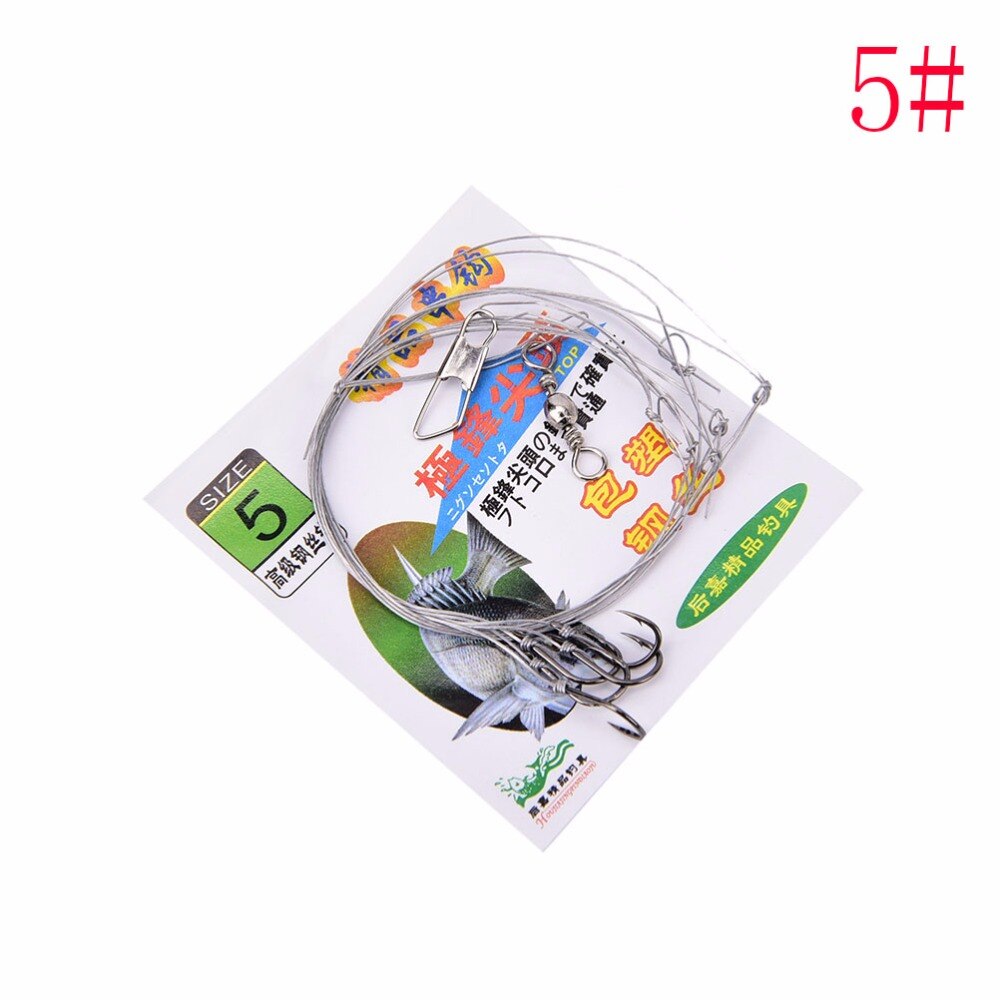 3bags 5#6#7#8#9#10#11# steel wire hook Fishing Line Steel Wire Leader With Swivel Fishing Accessory Fishing Wire Lead core Leash