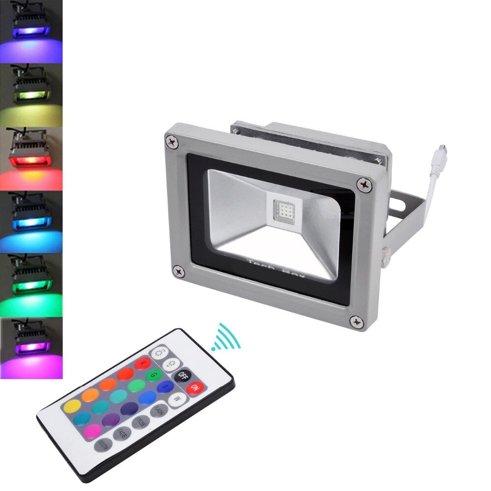 1pcs Reflector Led RGB Floodlights 20W 30W 50W Flood Lighting IP65 Outdoor 85-265V Spotlights+ Remote Controller Spot Garden