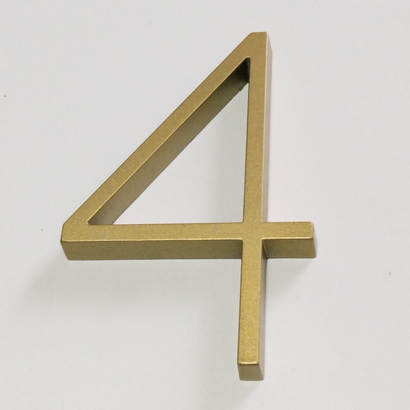 Numéro de maison moderne flottant doré, numéro d'adresse de maison de porte en or, plaques de signalisation extérieures numériques, 5 po #0-9: Argent