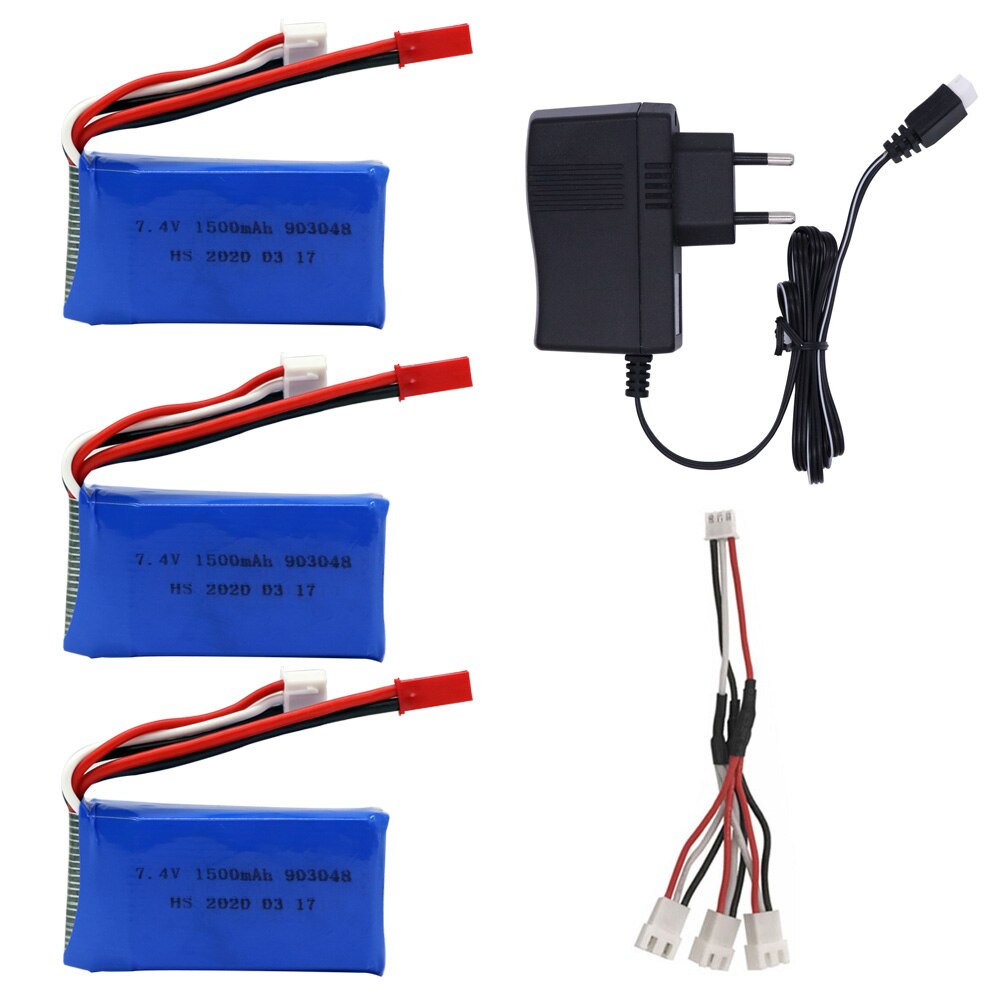 Battery and Charger cable set For Wltoys V353 A949 A959 A969 A979 k929 upgrade 1500mah 7.4V Battery For RC Cars Helicopter Boats: 3B EU C