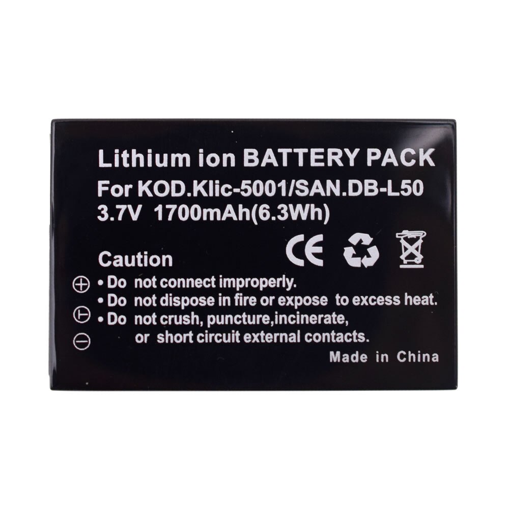 4x 1700mAh Replacement Battery for Kodak KLIC-5001 EasyShare DX6490 P850 P880 DX7440 DX7590 Z760 Z730 DX7630