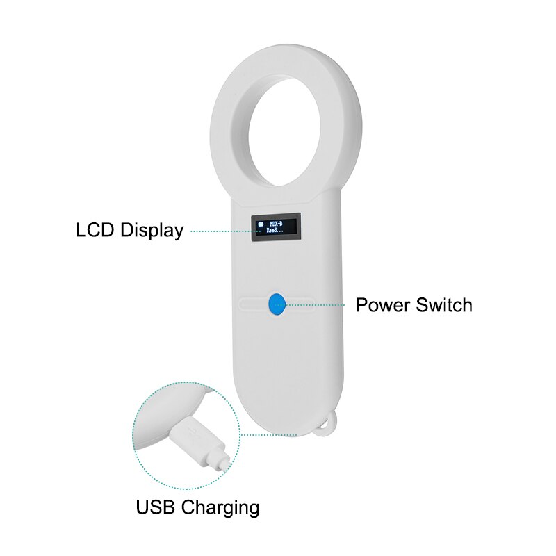 134.2 khz pet id reader iso 11784/5 animal chip digital scanner usb microchip håndholdt identifikationsscanner til kattehund hest