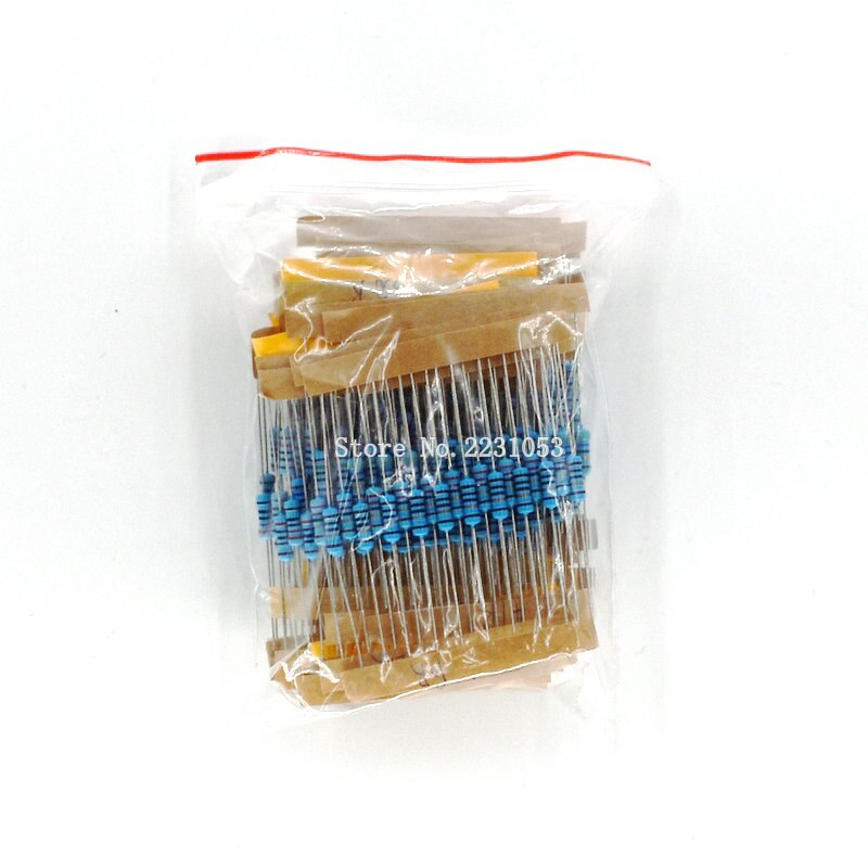 300 st/lot 1/2w 1 pack 10 -1m ohm resistans 1%  metallfilm resistor resistans sortimentssats 30 sorter vardera 10 st
