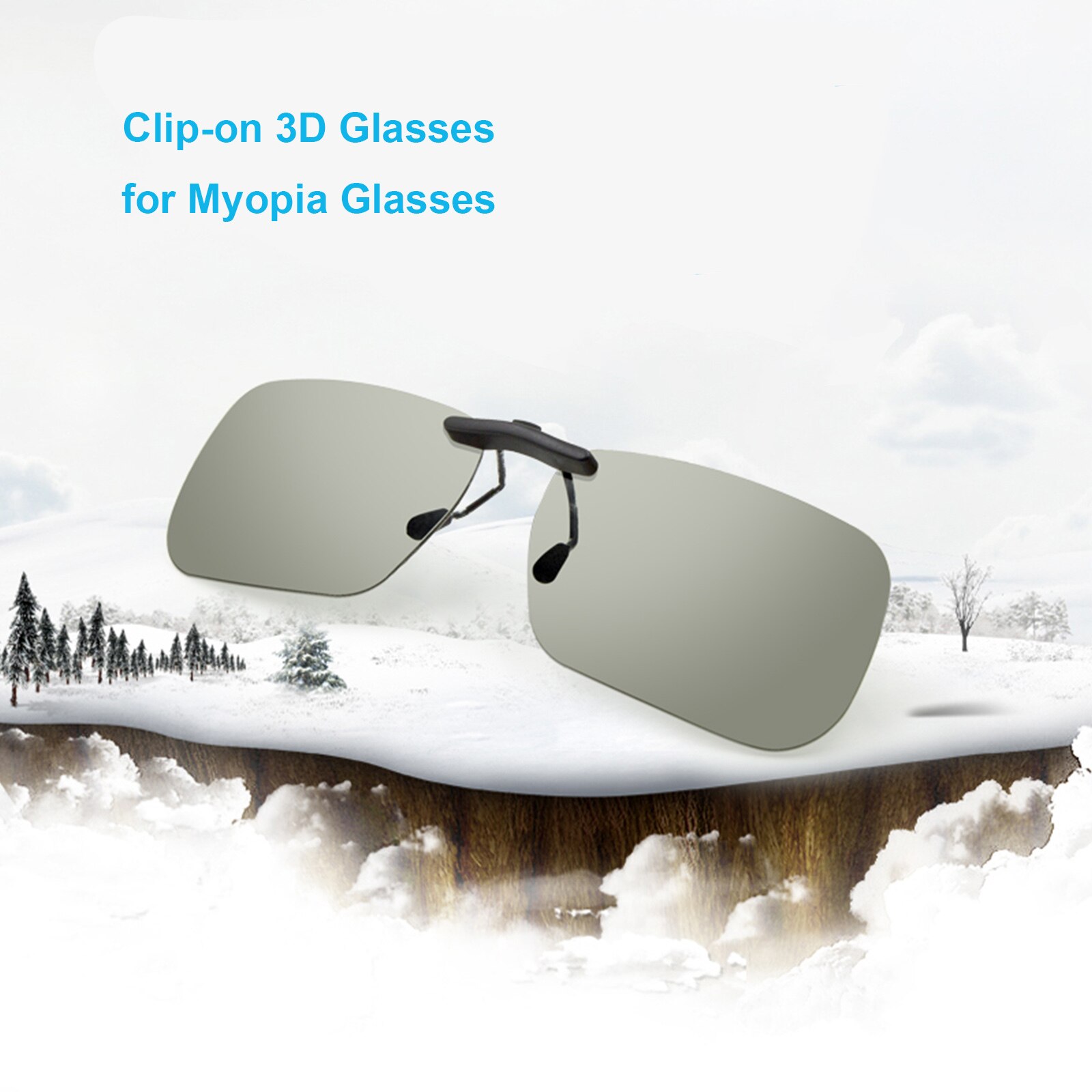 0.72mm HD Lens Clip-on 3D Glasses for Myopia Watching Passive Circular Polarized 3D Glasses for 3D TV Movie Cinema RealD Cinema