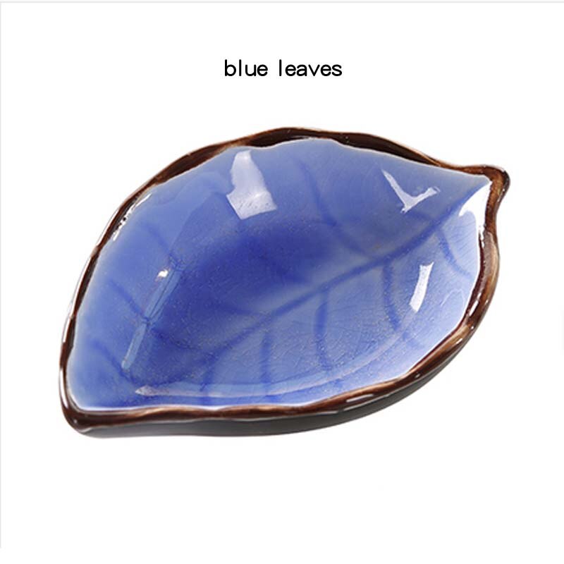 Keukengerei Snack Kleine Plaat Voor Voedsel Keramische Kant Dishe Servies Fruitschaal Saus Dishe Serveren Cartoon Tafel Decoratie: blue leaves
