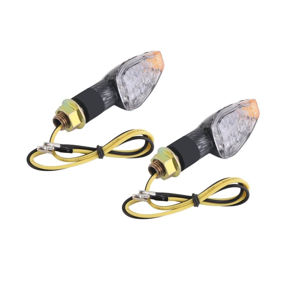 Indicador de señal de giro Universal para motocicleta, luz ámbar, flexible, lámparas irrompibles, color negro, 12V, 2 piezas, 14 LED,