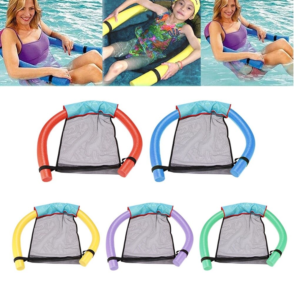 Silla flotante de natación para chico, asiento de cama para adulto, flotador de agua, anillo ligero de playa, Red de fideos, accesorios de Piscina