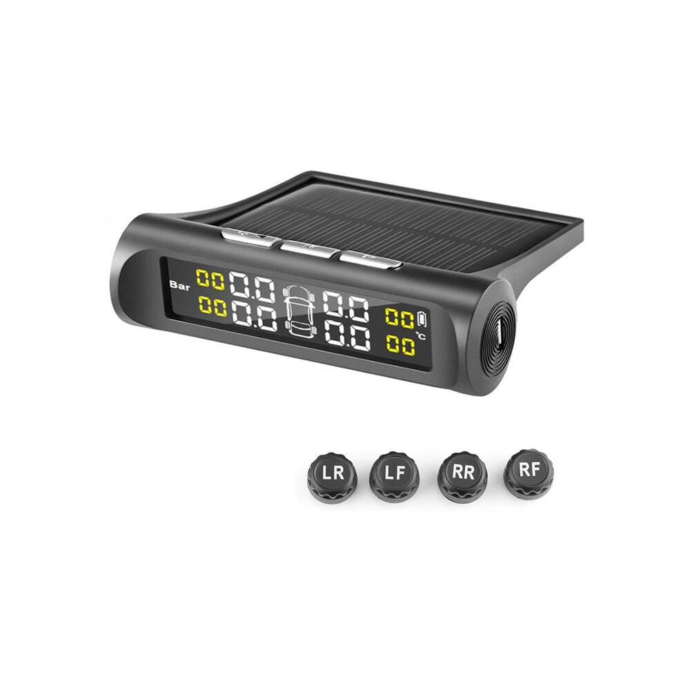 Universal- TPMS Reifen Druck Überwachung System Solar- Energie Digital LCD Anzeige Auto Sicherheit Alarm Reifendruck Sensoren: extern Sensor