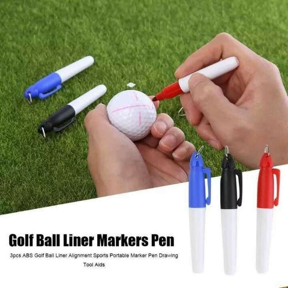 Golf Ball Triple Track 3 Line Marker Stencil ERC Chrome Golf Line Marker Golf Training Template Alignment Marks Tool