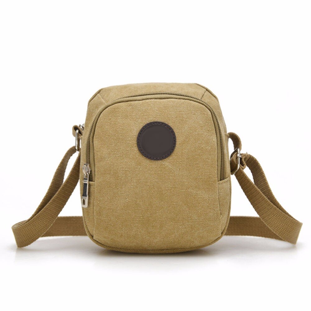 Vintage Canvas mannen Schoudertas Casual Crossbody Tassen voor Mannen Leisure Reizen Strandtas Effen Mannelijke Tas bolsos Mujer: beige