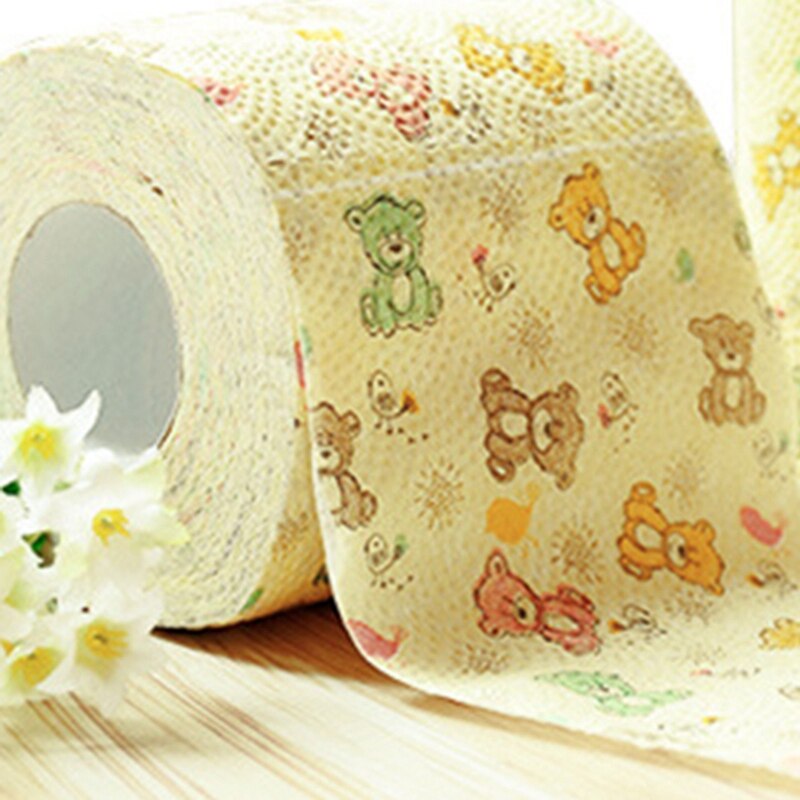 Bear Roll Paper Printing Paper Towel Cute Cartoon Core Roll Bath Toilet Roll Paper 3 Ply Tissue Roll Household Toilet Paper