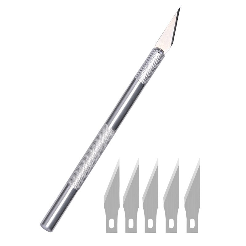 1PC Multi-color Metal Handle Non-Slip Carving Knife With 3Pcs Blade Leather Engraving Knife Set For DIY Repair Hand Tools: Type1