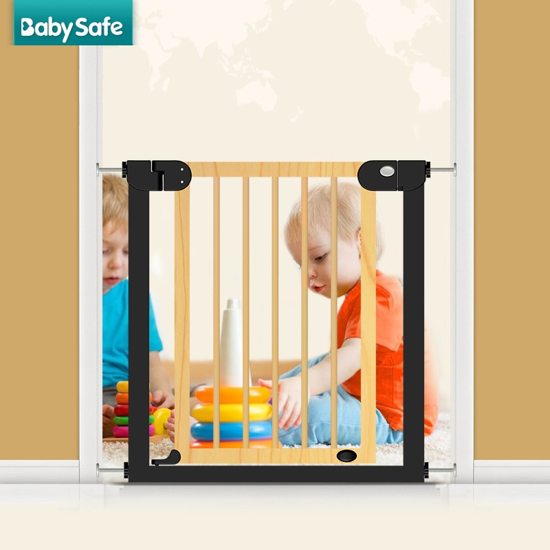 Solid wood stair gate Door Stop 76-83cm Child Solid Wood Gate Baby Balcony Pet Dog Isolation