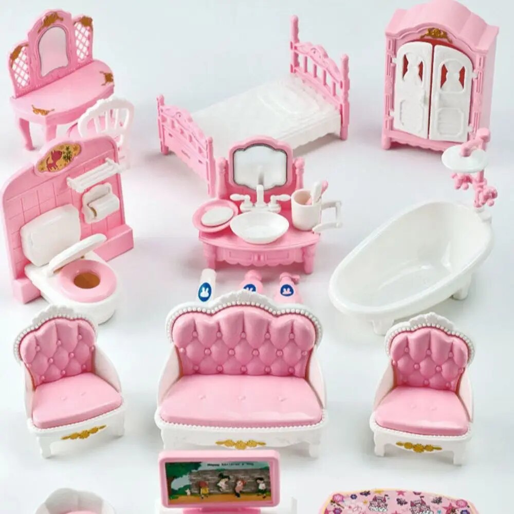 Offre spéciale mignon Kawaii rose 10 articles/Lot Miniature maison de poupée meubles accessoire enfants jouets cuisine choses de cuisine pour fille
