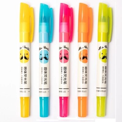 5 Stks Art Mark Markers Rotating Effen Highlighter Stick Pen Chancery Hailaiter Briefpapier 5 Kleuren Deli S607: 5 colors 5pcs