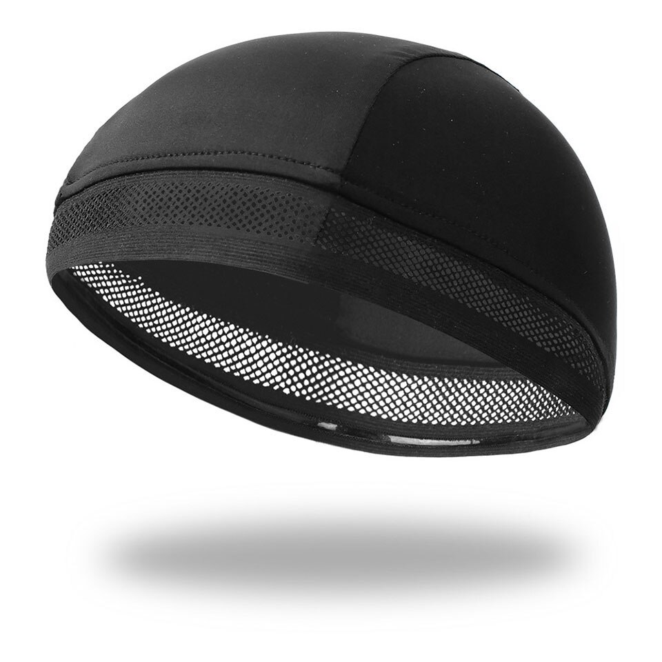 Ice Silk Sports Hat Skin-friendly Soft Bandana Breathable Mesh Sunscreen Bandana Outdoor Sporting Cycling Headwear: Black