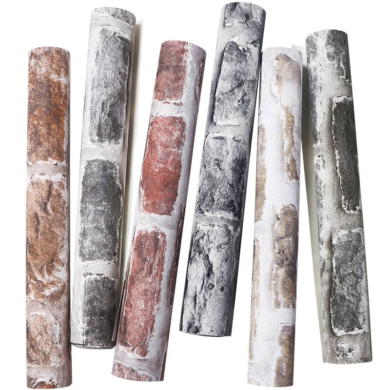 Nordic 3d three-dimensional brick brick wallpaper retro living room background wall antique brick wallpaper