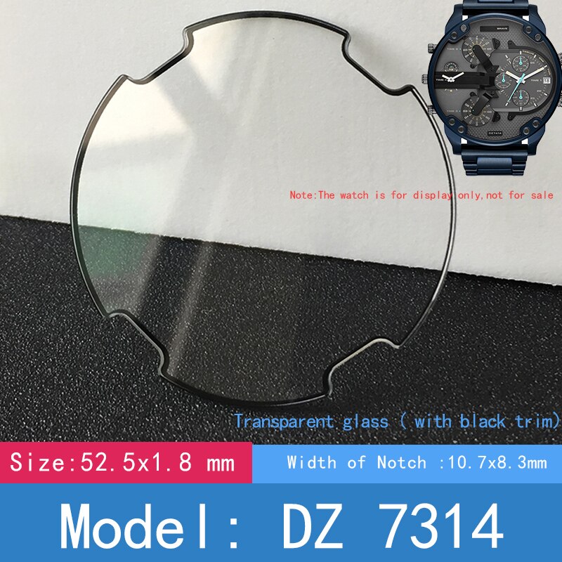 Watch crystal For Diesel DZ 7264 7258 7259 7270 7331 7370 Mineral glass Replacement repair parts: DZ 7314