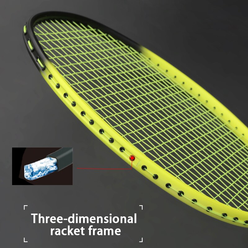 Professionele Ultralight Carbon Fiber 5U 75G Strung Badminton Racket Max Spanning 30LBS Racquct Met Snaren Tassen Rackets Sport