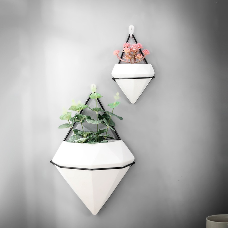 Succulente bloempothouder decoratief met touw hangende plantenbak muur wit praktisch modern keramiek -35