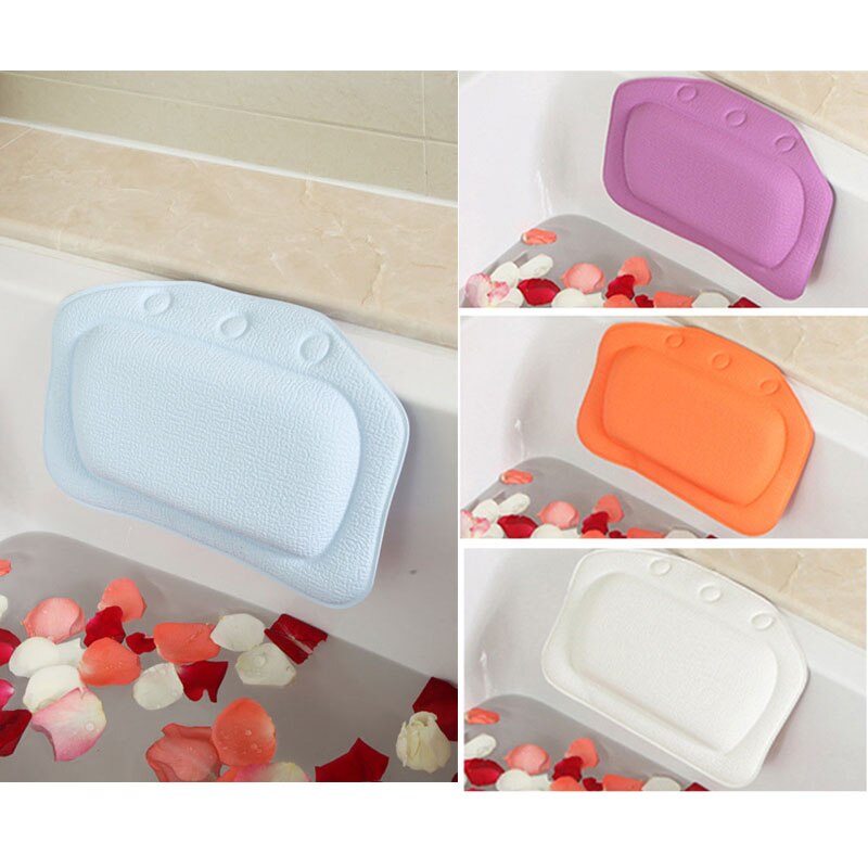 4 farver badeværelsestilbehør vandtæt badekar spabadpude med sugekopper nakkestøtte til hjem og havepuder