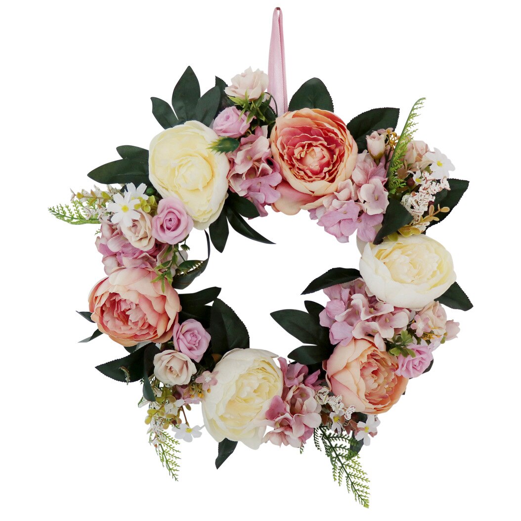 Pæoner kranse dør kunstig pæon blomst krans udendørs indendørs hjem indretning blomster bryllup silke kunstig daisy blomst