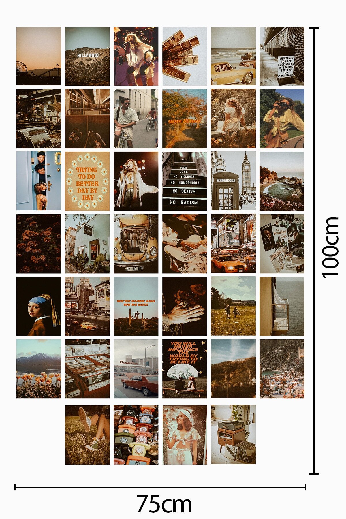 Retro Wall Poster Collage Set-40 Pcs-Aesthetic-Vintage Poster Set-10cm * 15cm