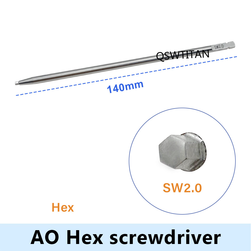 Orthopaedic Bone Screw Driver Instruments Spinal Pedicle Screw Nail Cap AO Driver Hex Screwdriver AO Plum Star Driver: Silver