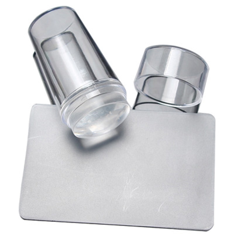 Nail Stamping Plates Set with Clear Jelly Stamper Scrapper Manicure Image Template Tool