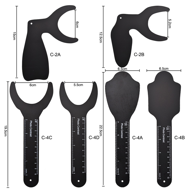 1 Stuks Tandheelkundige Orthodontische Zwarte Achtergrond Bord Foto Beeld Contrast Orale Wangplaat Met Schaal Mark Autoclavable Tools
