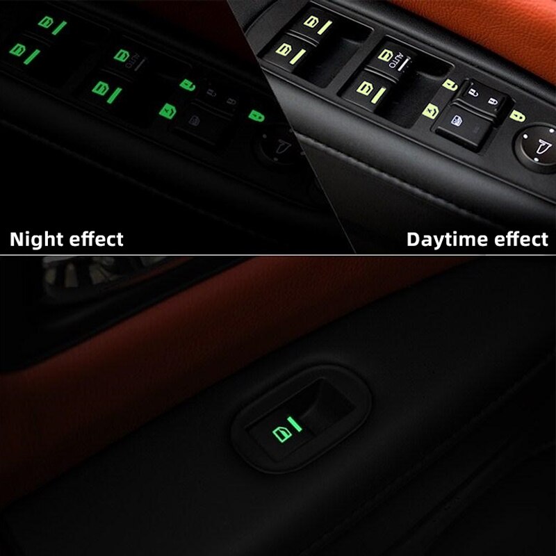 Car Door Window Luminous Button Sticker for Renault Megane Scenic Dacia Duster Sandero Logan Clio Laguna Captur Fluence Koleos