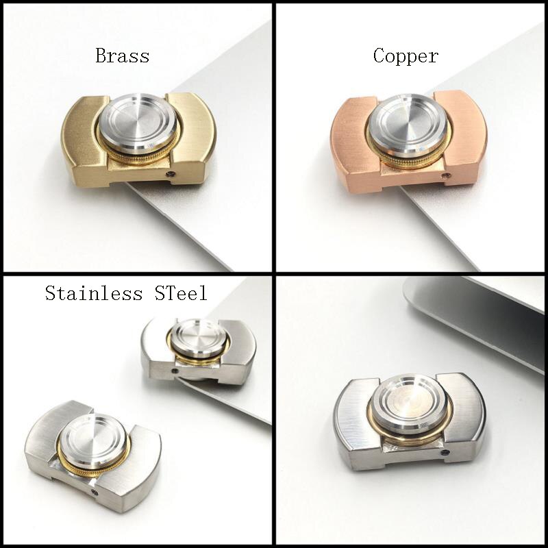 Stainless Steel Block Hand Fidget Finger Spinner Spinning Top Novelty Gryo Toys