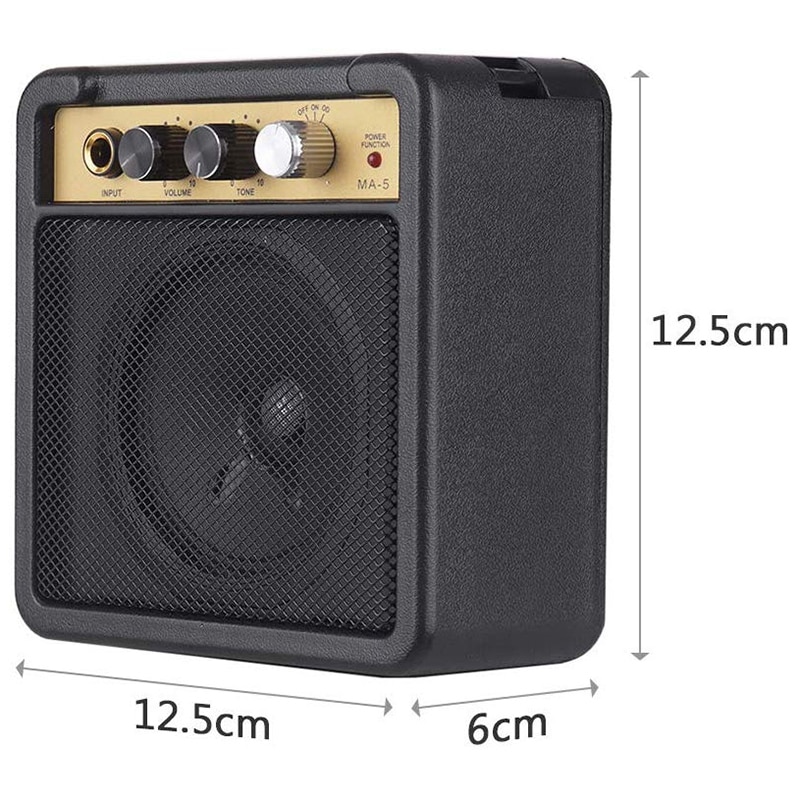 Electric Amplifier for Guitar Amp Speaker 5W with 6.35mm Input 1/4 Inch Headphone Output Supports Volume Tone Adjustment