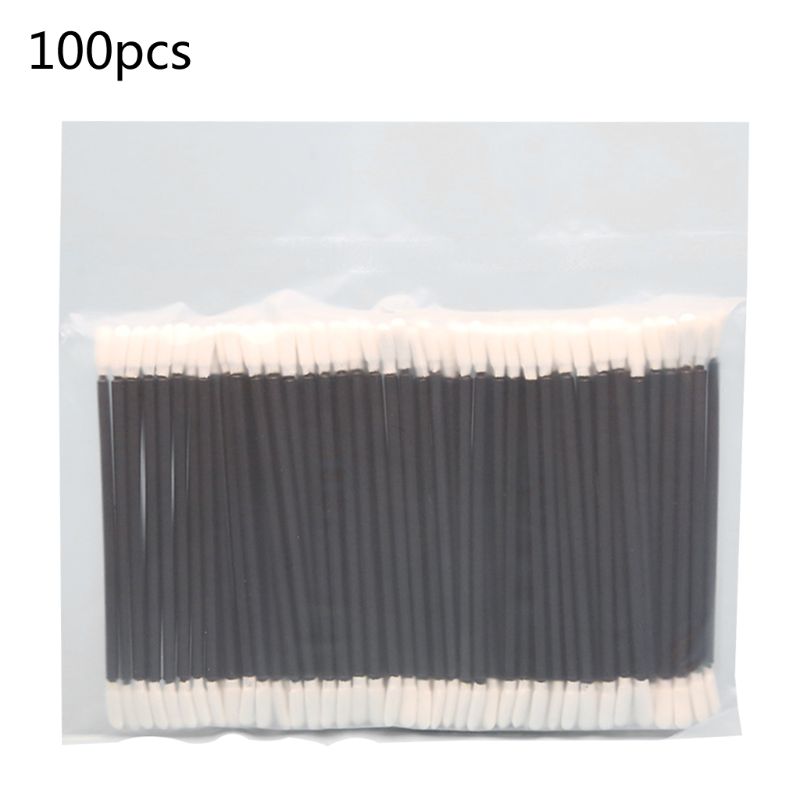 100Pcs Tweekoppige Polyester Tips Wattenstaafjes Stofvrij Stick Voor Printers