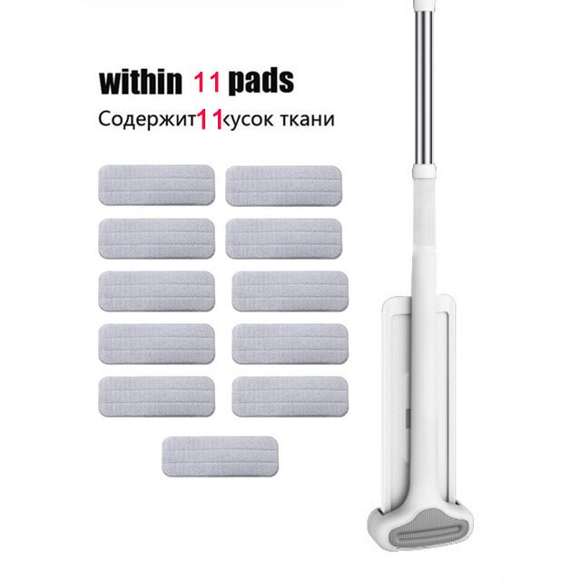 Libre de lavado a mano perezosos RP limpiador mágico-wring apretar fregonas planas piso fregona de limpieza doméstica automática deshidratación: 1 mop 11 pad 32cm