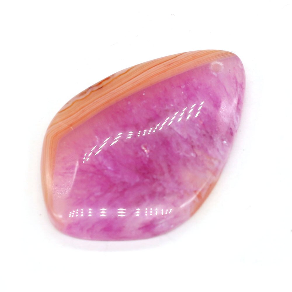 Natural Two-tone Agates Pendants Charms Stone Rhombus Shape Pendants DIY for Necklace or Jewelry Making Size 30x45mm: Orange Pink